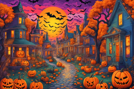 Spooky Streets Halloween Jigsaw Puzzle Printify