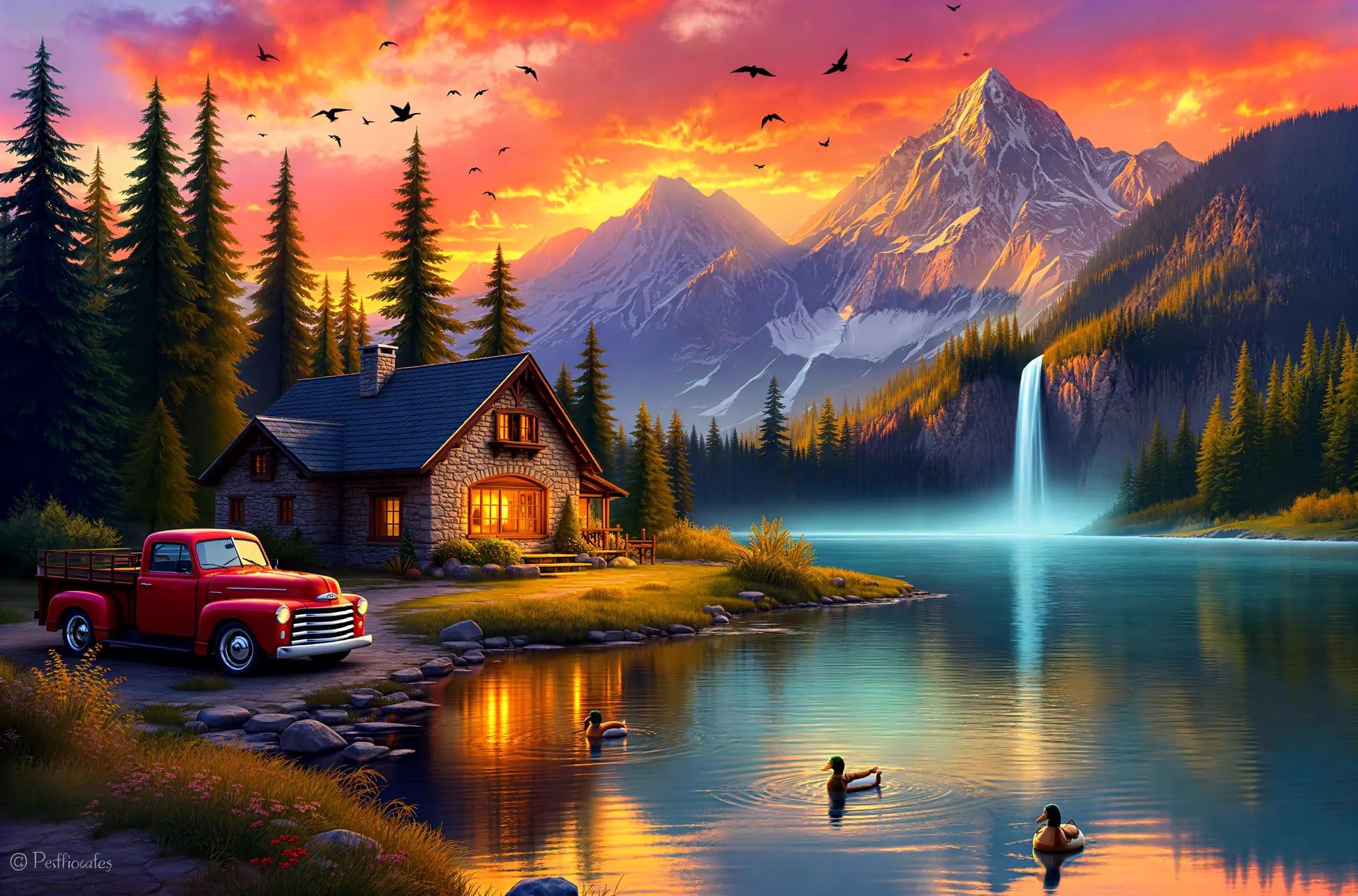 Lakeside Retreat Jigsaw Puzzle Printify