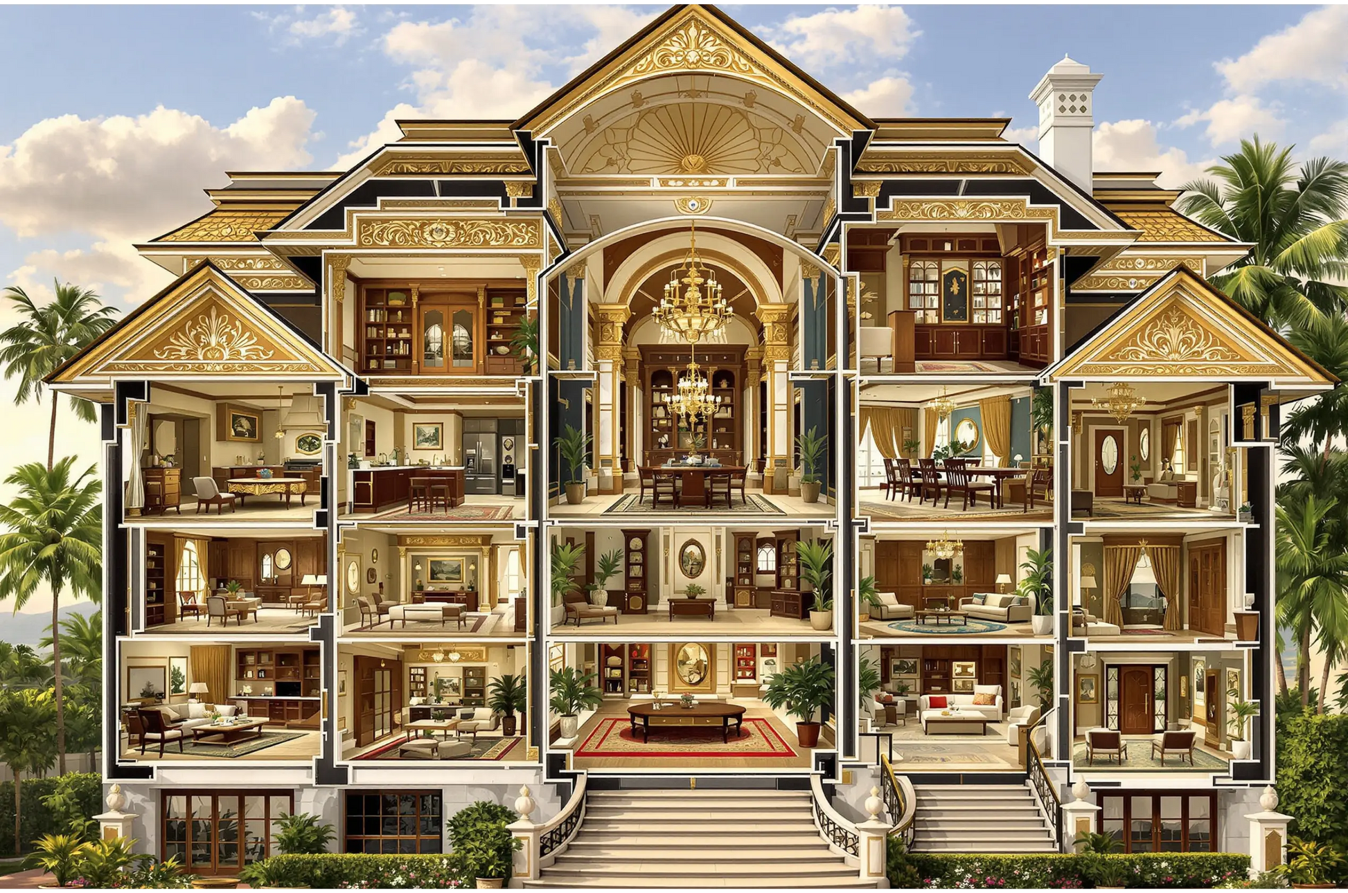 Tahitian Mansion Jigsaw Puzzle 